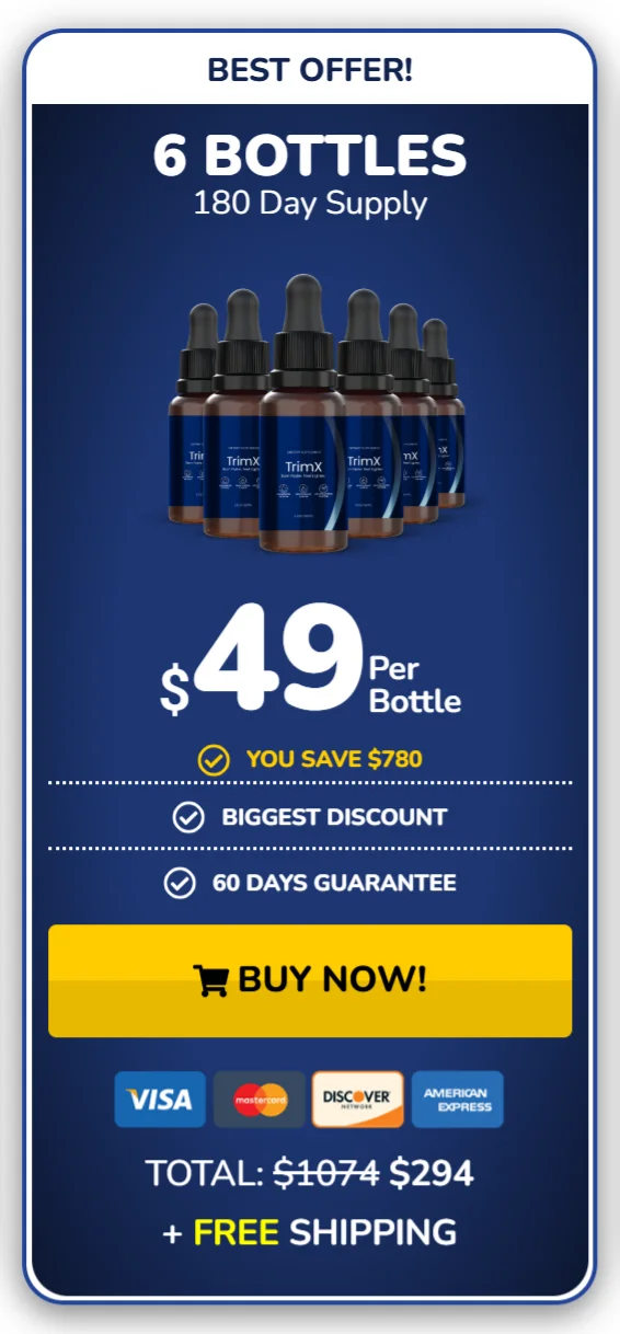 TrimX™ 6 bottles pricing